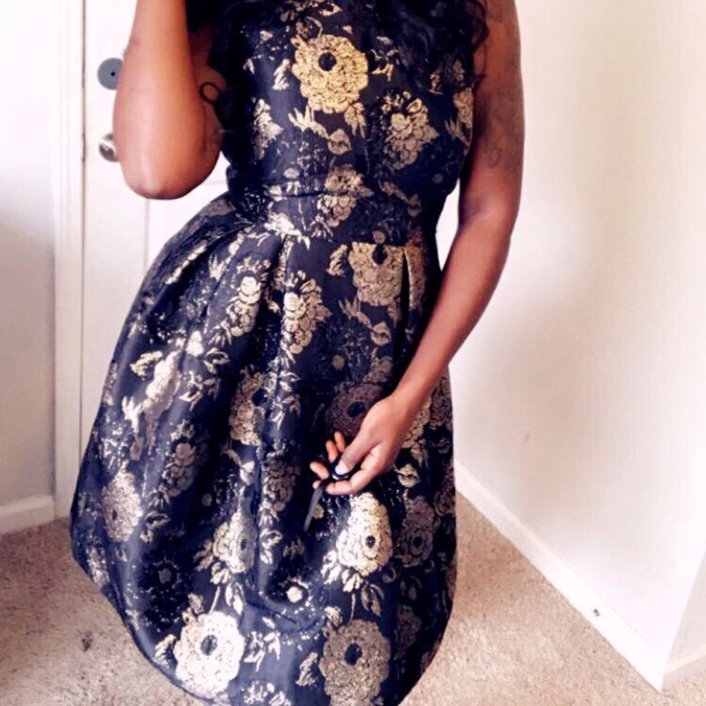 Black and Gold Formal Dress w/ pockets